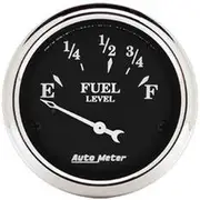 Autometer Old Tyme Black Fuel Level Gauge Electric - 73 - 10 Ohm, 2 1/16 Inch, Short Sweep, AU1716