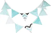 Party Decor 12 Flags 3.2m Garlands for Birthday Cotton Floral Bunting Banners Pennant Baby Shower Wedding Garland Flags for Party Decoration (Color : Large)