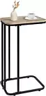 C Shaped End Table, 27 Inches High Small Side Table for Sofa and Bed, Couch Tabl