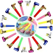 MUYIBENMU Party Blowers Noisemakers, 25-Pack Colorful Party Noisemakers, Horns for Birthdays, New Year Celebrations