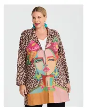 [Taking Shape] Faux Suede Portrait Jacket in Multi