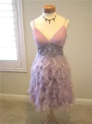 NWT Xscape prom evening cocktail social petal short ball gown dress Orchid 10