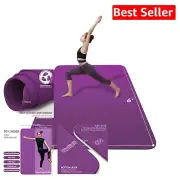 Sturdy Purple 72" x 48" Double-Sided Non-Slip Exercise Mat for Yoga and Pilates