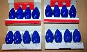 NEW Vintage Christmas Tree String Light Bulb Set 16 Spare C9-1/4 E17 Blue Glass