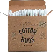 Cotton Swabs for Ears - 100 Count Double Head Bamboo Cotton Swabs - Eco-Friendly Cotton Swabs for Ears, Natural Absorbent Cotton Buds for Makeup and