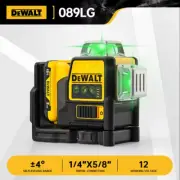 DEWALT DW089LG 12V 3x360° Green Beam Laser Level w/ 12 Lines & Battery - Outdoor