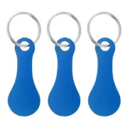 3Pcs Shopping Trolley Token Key Ring, 2.2 Inch Cart Remover, Blue