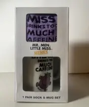 Little Miss Drinks Too Much Caffeine Mug & Socks Set - NEW [ Little Miss Memes ]