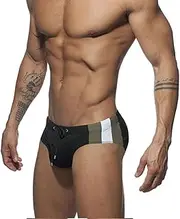 [UXH] Men's Brand Blue Pattern Fashion Swimming Trunks Surfing Swim Briefs Beach Short Pants Male Suit Swimwear