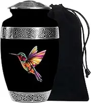 Classic Humming Bird Funeral Urn - Burial Urns for Adult - 10 Inch - Large Urn with Velvet Bag - Memorial Decorative Cremation Urns for Women & Men