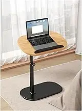 Adjustable Height C Shape Side Table with Multi-Angle Flip Cover, 360° Rotating Laptop Table Stand for Living Room Bed Bathtub