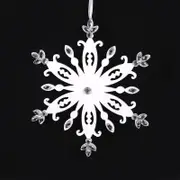 White Snowflake with Crystal 15cm