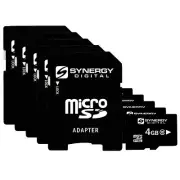 Synergy Digital 4GB, MicroSDHC Memory Cards - Class 10, 20MB/s - Pack of 5
