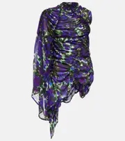 [Dries Van Noten] Dries Van Noten Draped floral top AU 6 purple