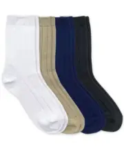 Jefferies Socks Boys Bamboo School Uniform Ribbed Dress Crew Socks 4 Pair Pack