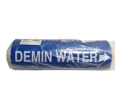 Brady Roll Form Pipe Marker 12" X 30' Pressure Sensitive Vinyl "DEMIN WATER"