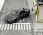 EY FH 1:64 Gray Skyline GTR R32 Nismo S-Tune Sports Model Diecast Display Car