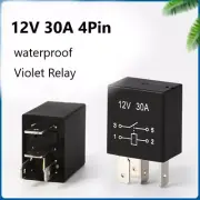 Violet Relay 12V 30A Car Relay Waterproof High Quality Relay Oil Pump 4PIN Relay