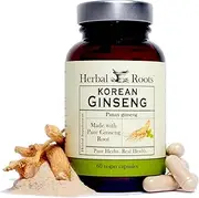 Panax Ginseng - Extra Strength 1000mg Supplement - Organic Korean Ginseng Root Powder - 60 Vegan Capsules - High Ginsenosides for Energy, Focus & Performance for Men & Women