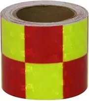Reflective Tape， Reflective Tape Reflector 5 cm x 3 Meters Outdoor Adhesive Conspicuity Tape for Trailer, Trucks, Cars, Yachting, Outdoor(Bright Red Yellow)