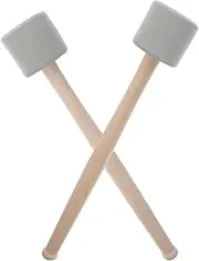 Kisangel 2Pcs Stainless Steel Percussion Drumsticks with Long Handles Comfortable Grip Mallets for Music Bands and Stage Performances Creative Drum Accessory for Enhanced Sound Quality