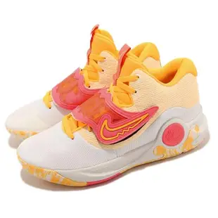 Nike 籃球鞋 KD Trey 5 X EP 白 橘 魔鬼氈 Durant 杜蘭特 氣墊 平民版 DJ7554-100