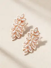 [Kamyen] Kamyen - Lotus 18-karat Rose Gold, Enamel And Diamond Earrings - One size One size Gold