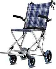 Wheelchair Ultra-light Wheelchair，Portable Folding Transport Wheelchair，Small Household Travel Wheelchair featherweight wheelchair(Blue)