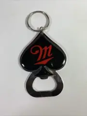 Miller Fortune Bottle Opener Keychain Ace Of Spades Beer Advertising Keyring