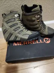 New women's 9.5 Merrell Moab Wedge Platform Hiking Boots Walnut Olive J002952