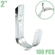 100x 2" J Hook Ceiling Wall Mount Route Cat6 Cat5 Network Data Cable Management