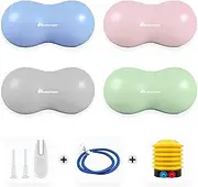 Meteor Peanut Shape Exercise Ball with Foot Pump (Support 500Kg, 90x45cm), Swiss Ball for Yoga, Pilates, Pregnant Training, Birthing Assist, Kids Toddling, Pet Training, Therapy Relaxation, Gym Ball