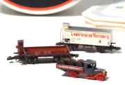 82519 Marklin Z-scale 2 car set and flat bed truck Lederer-Bräu beer co. DRG NIB