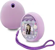 LeoTube Silicone Shell Cover, Lanyard and Screen Protector Film for Tamagotchi Pix Interactive Pet Machine with Camera, Compatible New Tamagotchi Pix Electronic Pet Accessory (Purple)