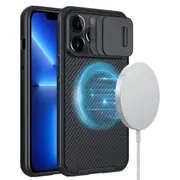 Nillkin For Apple iPhone 13 Pro Case [Support Magsafe Charger] CamShield With Camera Protection Case Slim Magnetic Shockproof Heavy Duty Cover (Black)