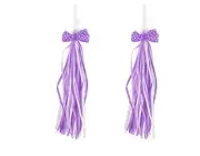 Sunlite Bicycle Bow Streamers-Purple and White-Fabric with Satin Bows