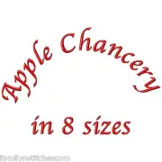 Apple Chancery Font Machine Embroidery Designs on CD in 8 sizes 632 files