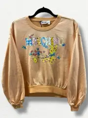 Moschino Logo Giraffe Flowers Pull Over Sweatshirt Youth Size 14 Italy MSRP $253