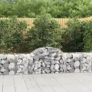 Arched Gabion Baskets 2 pcs 200x50x60/80 cm Galvanised Iron vidaXL