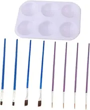 9pc DIY Painting Brush Kit Building Model Materials Craft Coloring Palette Mixing Plate for Professionals Students Boys and Girls