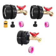 IBC Tote Adapter Water Tank Adapter Easy Installation with Brass Faucet 1000L