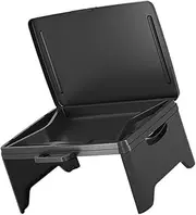 Plastic Laptop Desk Boys and Girls Folding Table Portable Study Table Black Multi-Functional Lap Tray Storage