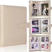 Antner A5 Kpop Photocard Binder 6-Ring Card Collector Album with 40 Pack Card Sleeves, PU Leather Photocard Holder Book with Multi-Size Photo Protectors for Organizing Trading Cards, Glitter Gold