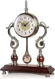 Bracket Clock Table Clock Metal European Clock Ideal for Kitchen Bedroom Living Room Or Office Home Outdoor (Size : B)