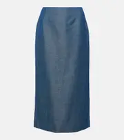 [Gabriela Hearst] Gabriela Hearst Manuela wool and linen maxi skirt AU 6 blue