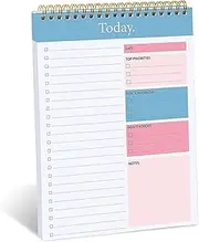 Lizbin Spiral Notebook, Daily Planner Notepad Undated 51 Sheets Tear Off, Daily Planner Small Notebook, Top Spiral Notebook 8.46" x 5.59", Undated Daily Planner Suitable for Office and Home