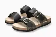 Mephisto Women's Maya 1 Black Sandanyl 800 Adjustable Hook & Loop Strap Sandals
