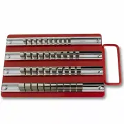 NEW 40 PC MEGA SET Assorted Sizes Sockets Drive Storage Case Kit Tray Rail Rack