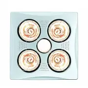 HPM 4x275W BATHROOM INSTANT HEAT 3in1 Exhaust Fan & 7W LED Light Square - WHITE