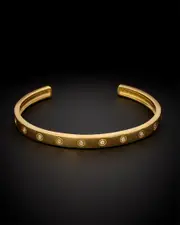 18K Italian Gold Vermeil 0.15 ct. tw. Diamond Bangle